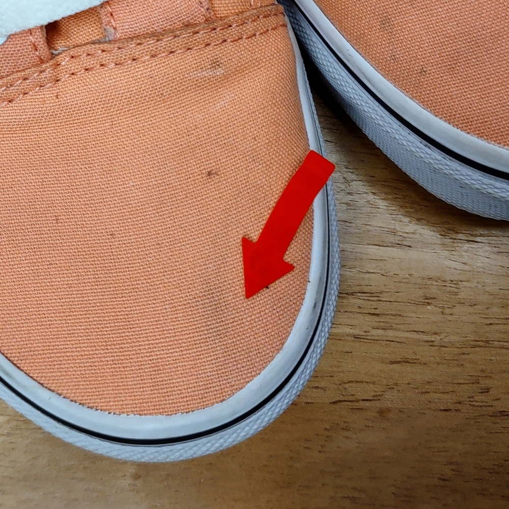 Vans Peach and White Sneakers - Picture 9 of 11